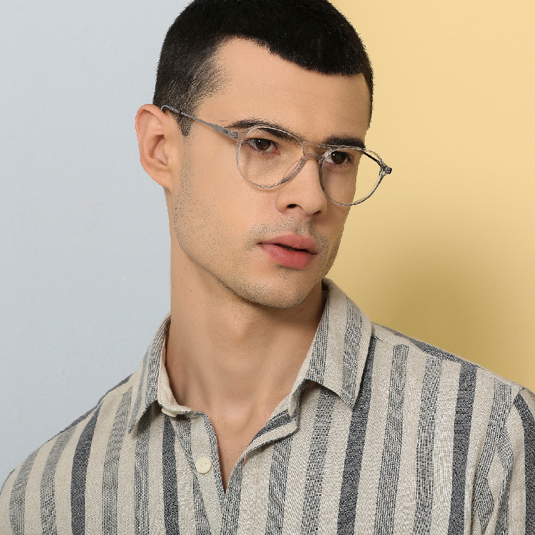 John Jacobs Crystal Transparent Full Rim Aviator right side