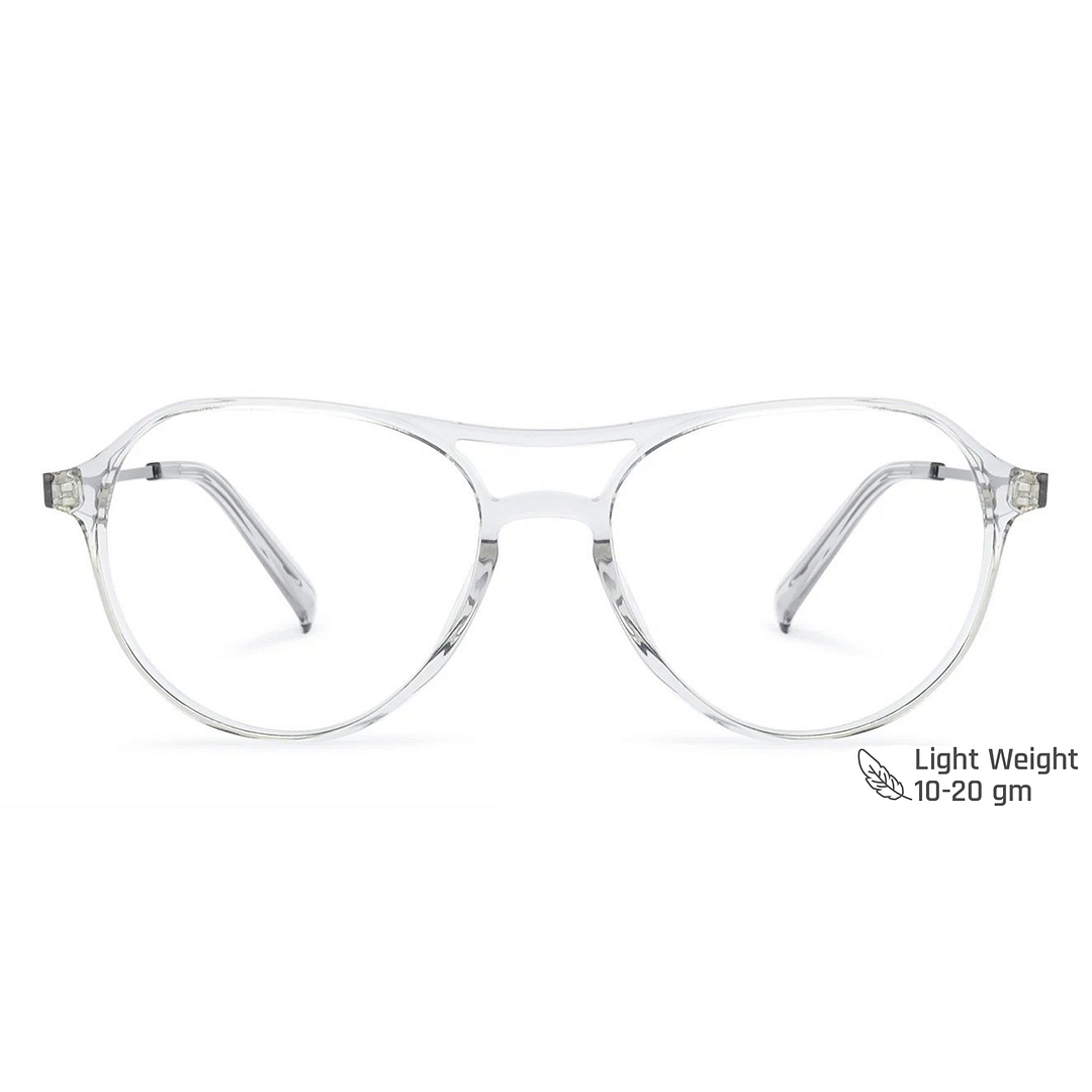 John Jacobs Crystal Transparent Full Rim Aviator left side