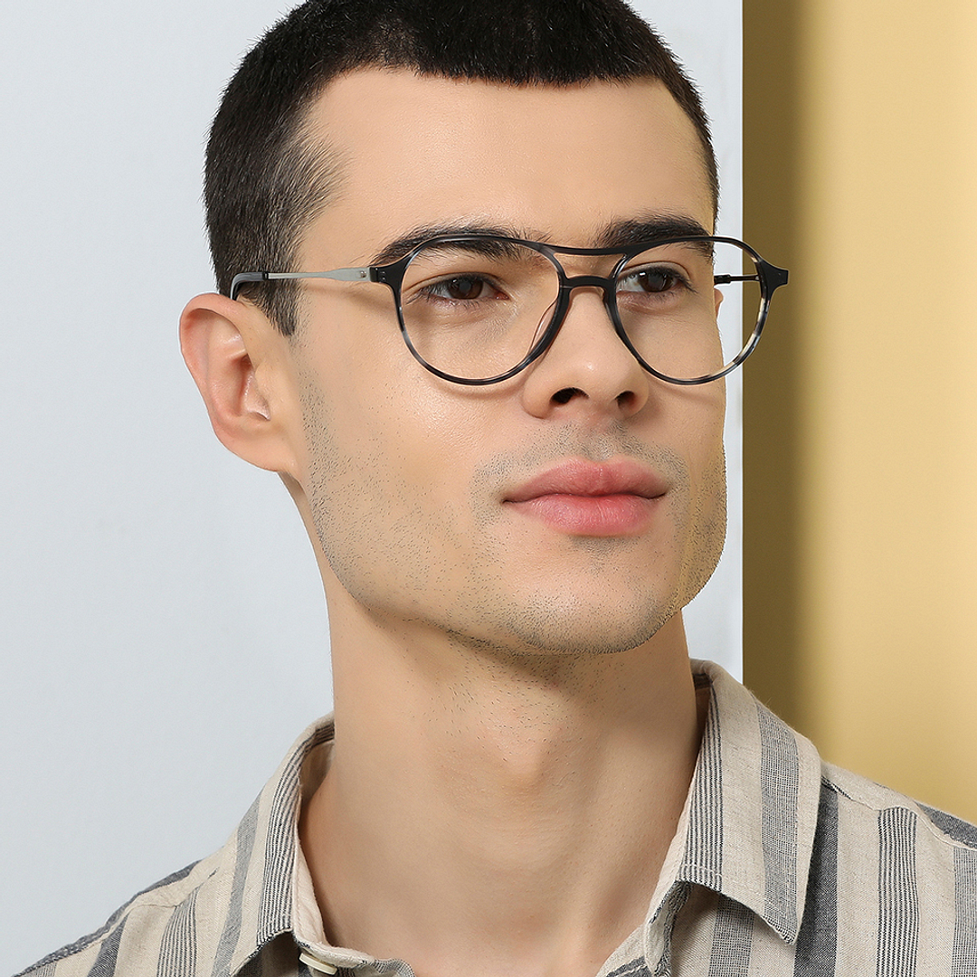 John Jacobs Sky Blue Full Rim Aviator right side