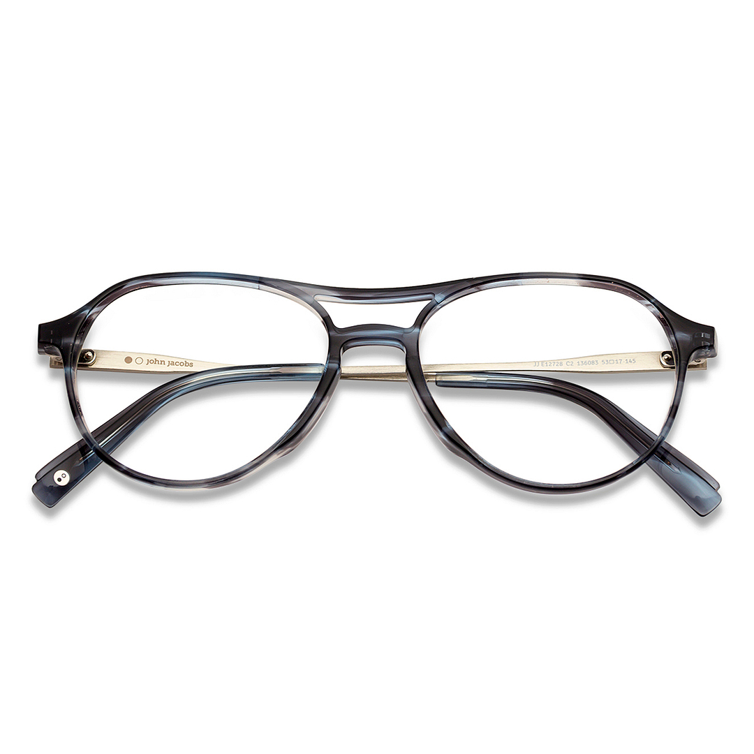 John Jacobs Sky Blue Full Rim Aviator right side