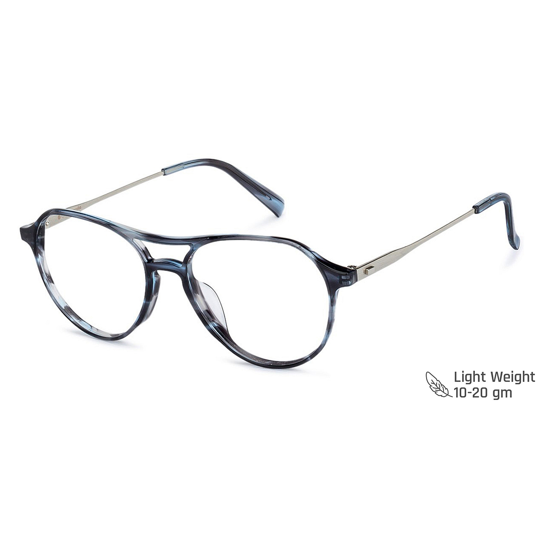 John Jacobs Sky Blue Full Rim Aviator left side