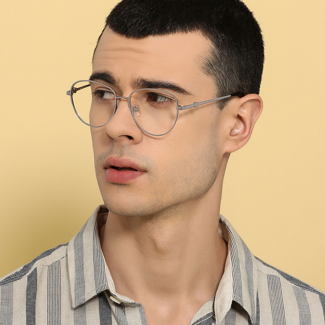 John Jacobs Silver Full Rim Aviator left side