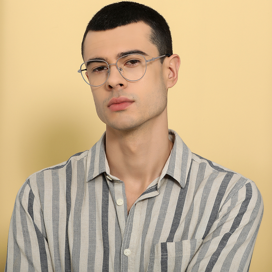 John Jacobs Silver Full Rim Aviator right side