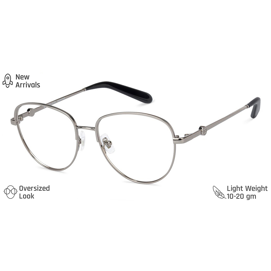 John Jacobs Silver Full Rim Aviator left side