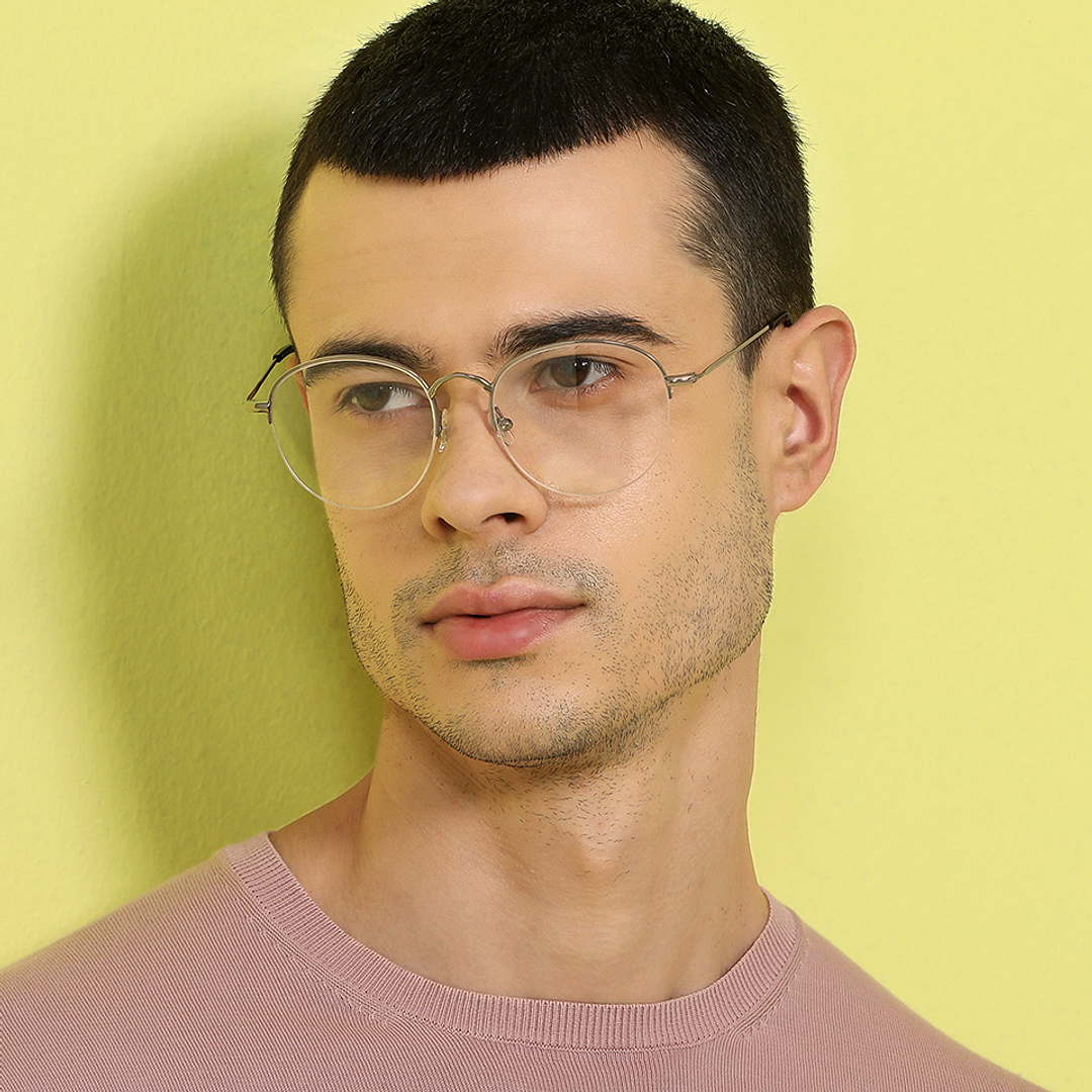 John Jacobs Online Gray Half Rim Round right side