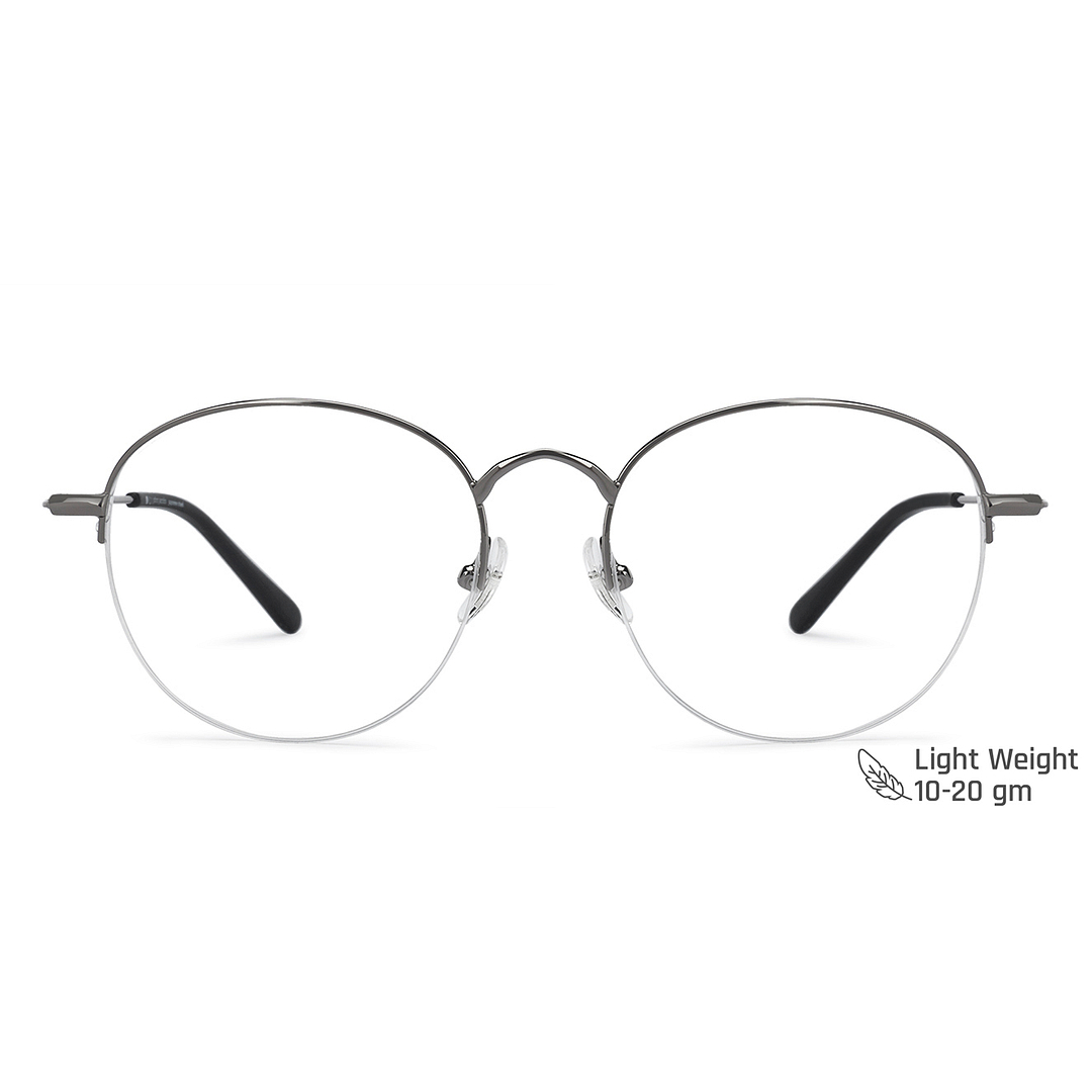 John Jacobs Online Gray Half Rim Round right side