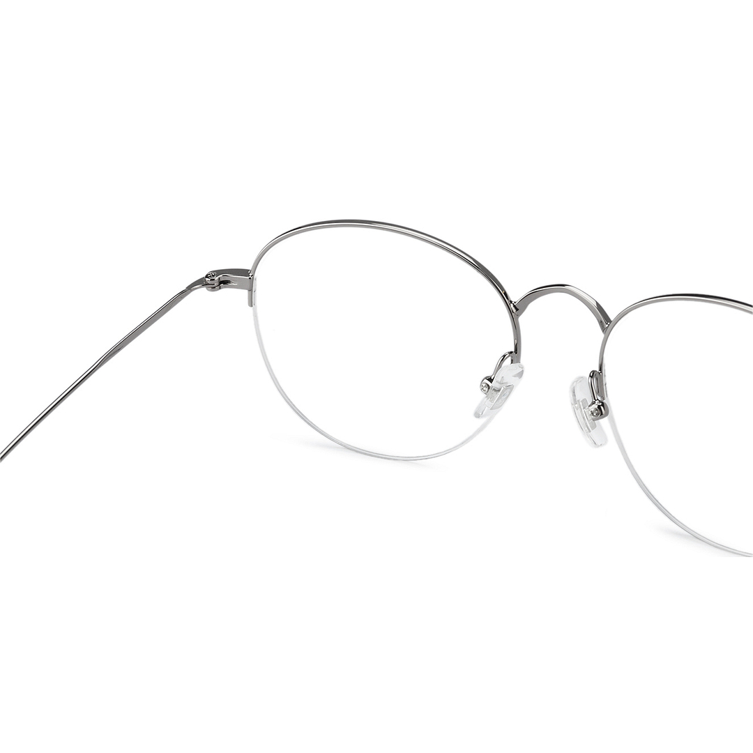 John Jacobs Online Gray Half Rim Round left side