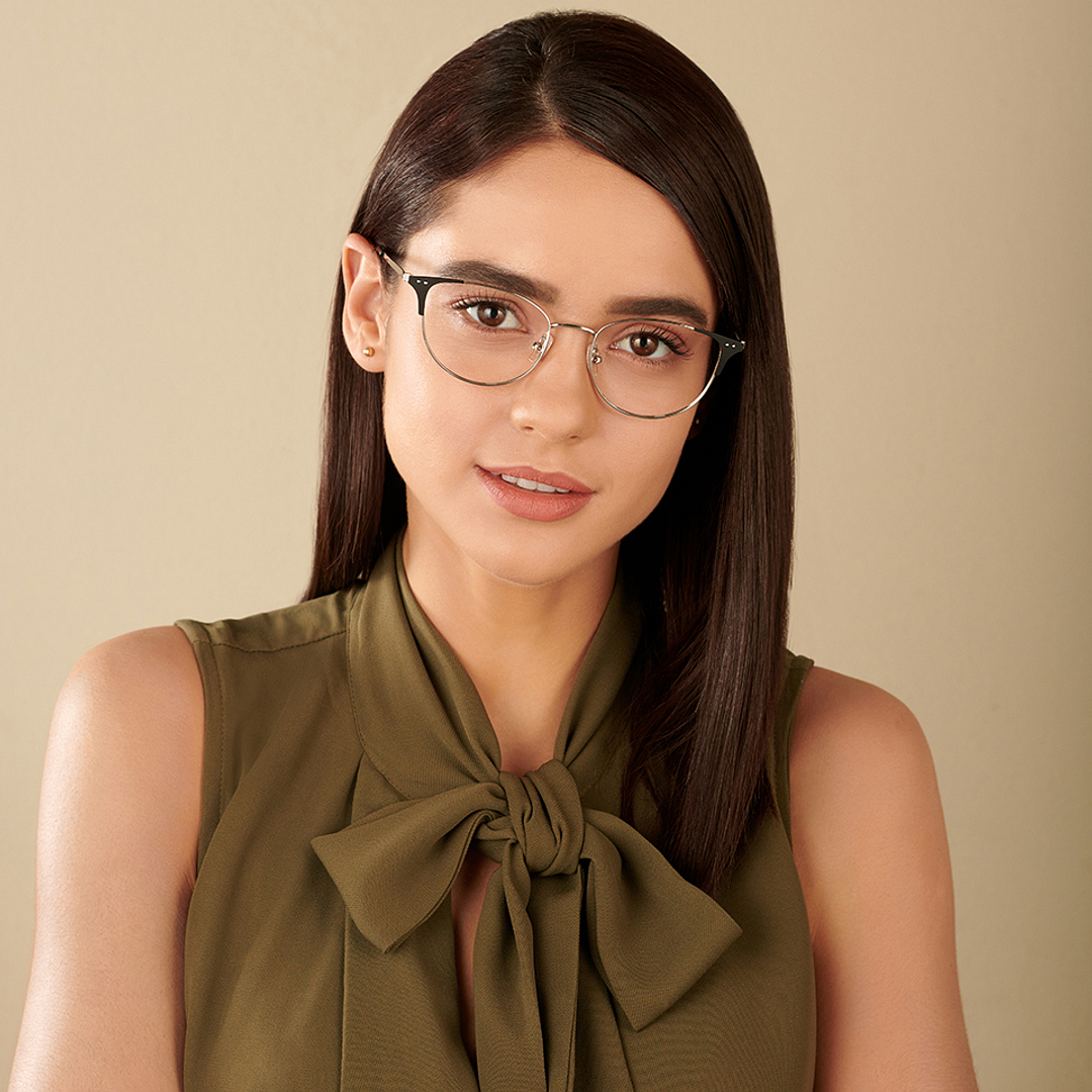 John Jacobs Online Silver Full Rim Cat Eye left side