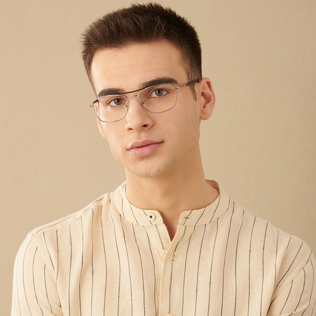 John Jacobs Online Silver Full Rim Square right side