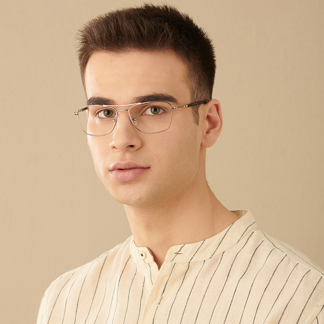 John Jacobs Online Silver Full Rim Square left side