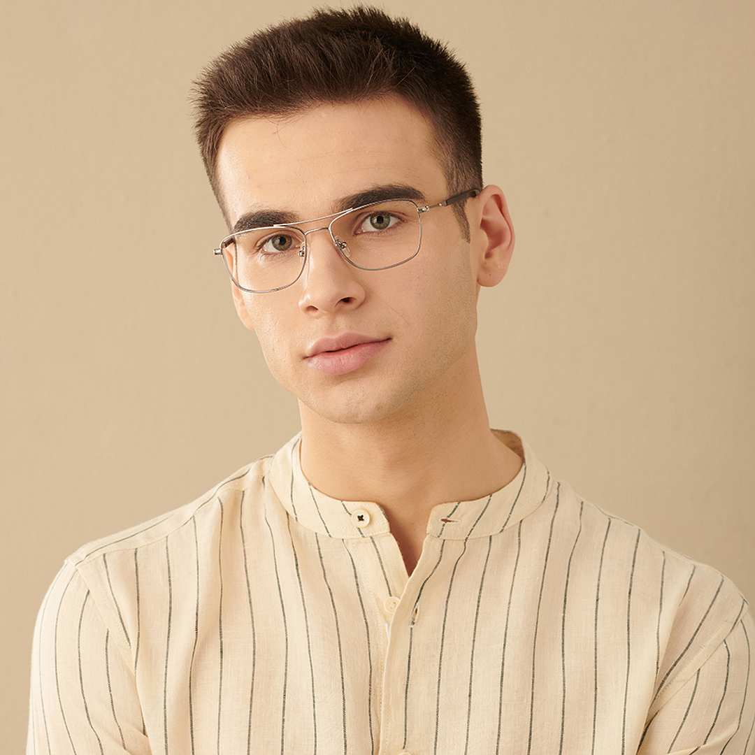 John Jacobs Online Silver Full Rim Square right side