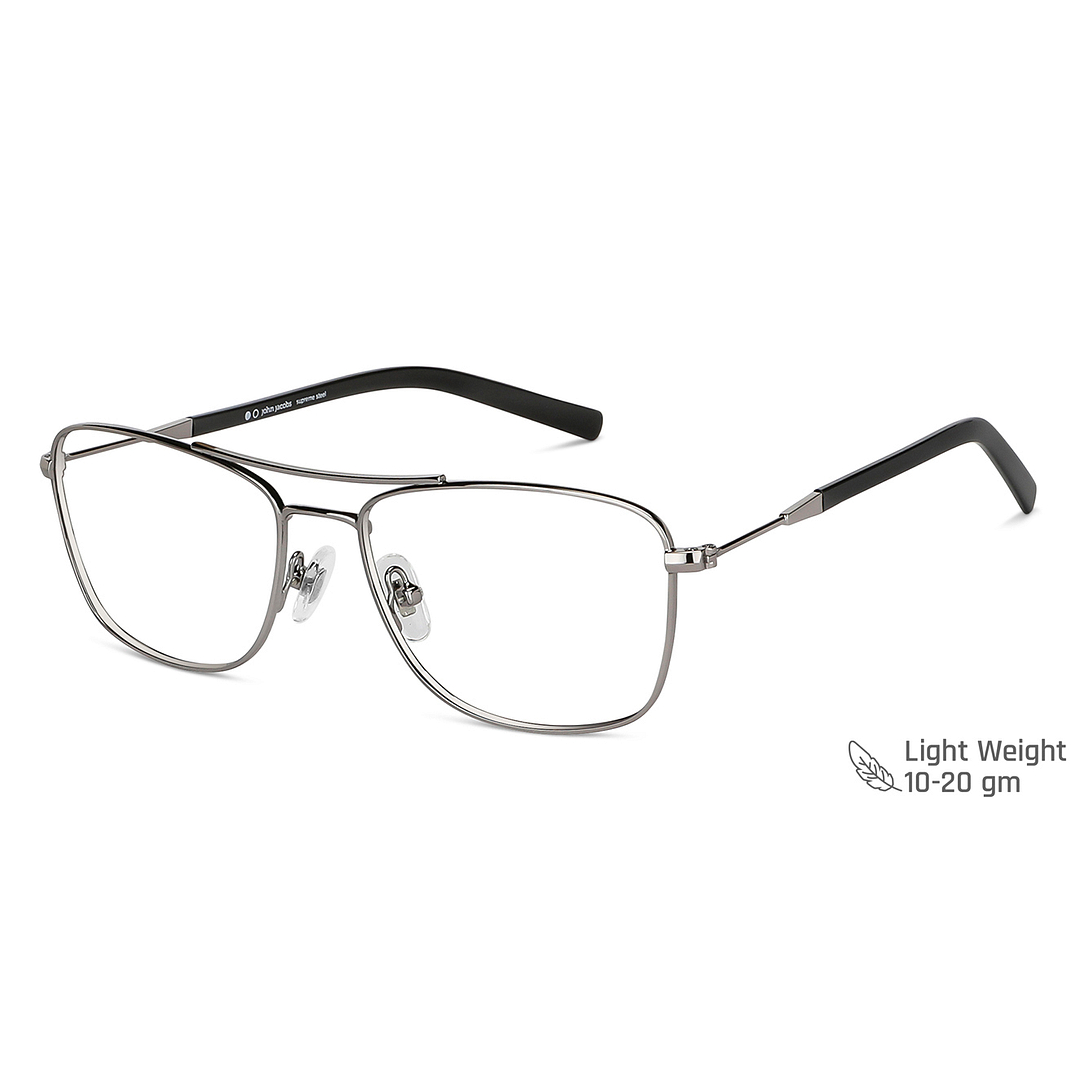 John Jacobs Online Silver Full Rim Square left side