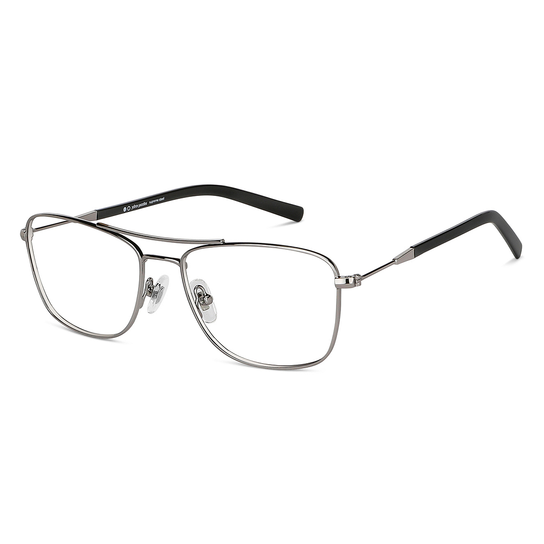John Jacobs Online Silver Full Rim Square right side