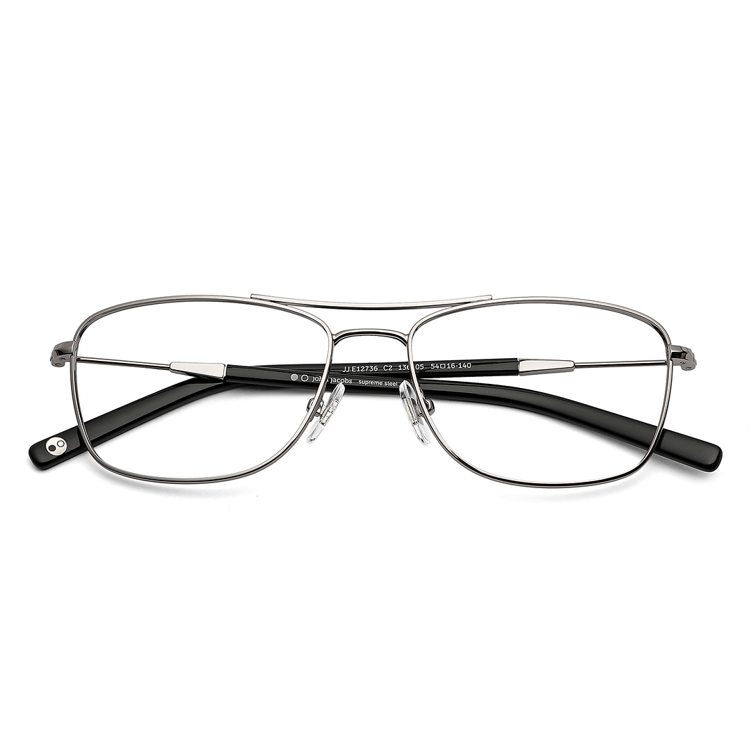 John Jacobs Online Silver Full Rim Square left side