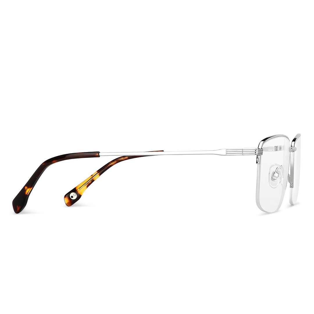 John Jacobs Online Silver Half Rim Square left side