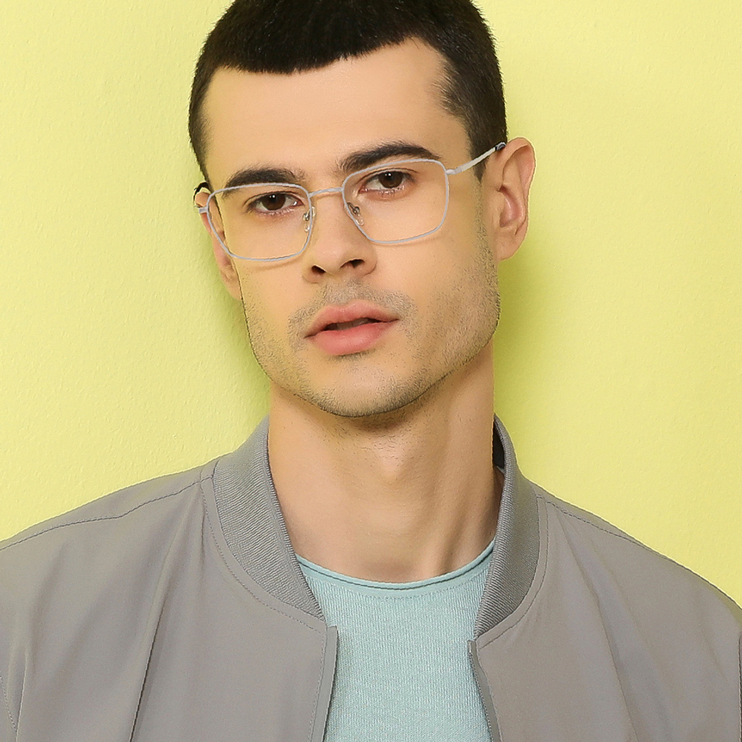 John Jacobs Silver Full Rim Square left side