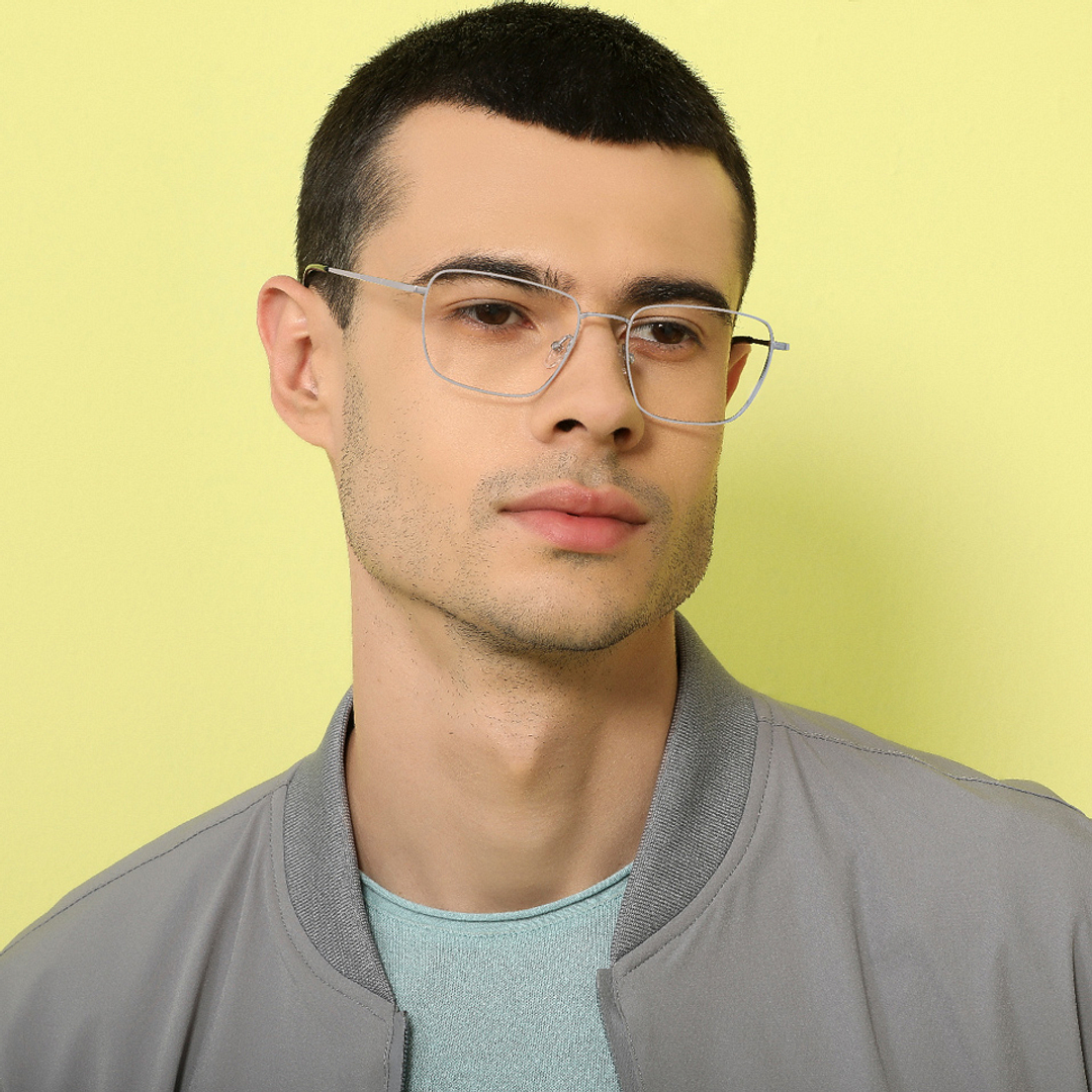 John Jacobs Silver Full Rim Square right side