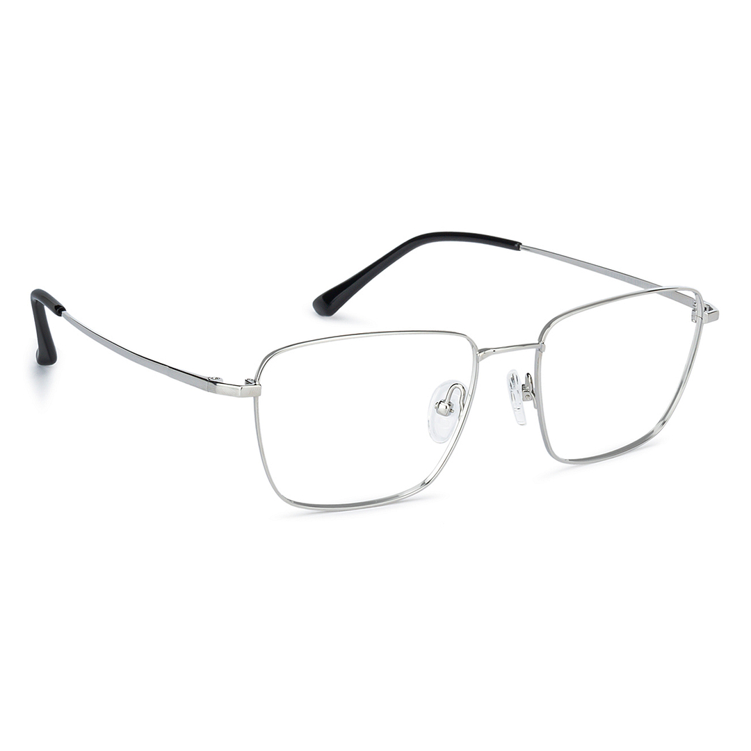 John Jacobs Silver Full Rim Square left side
