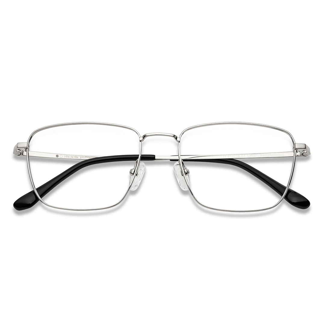 John Jacobs Silver Full Rim Square right side