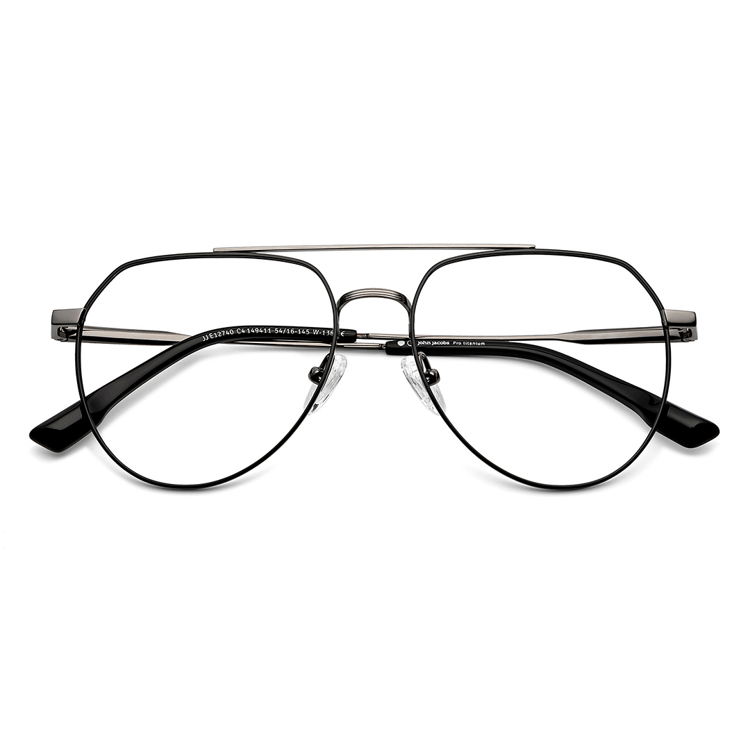 John Jacobs Online Black Full Rim Aviator left side