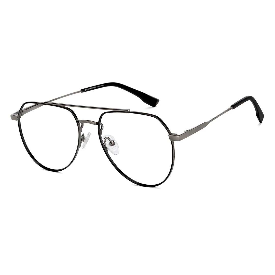 John Jacobs Online Black Full Rim Aviator right side