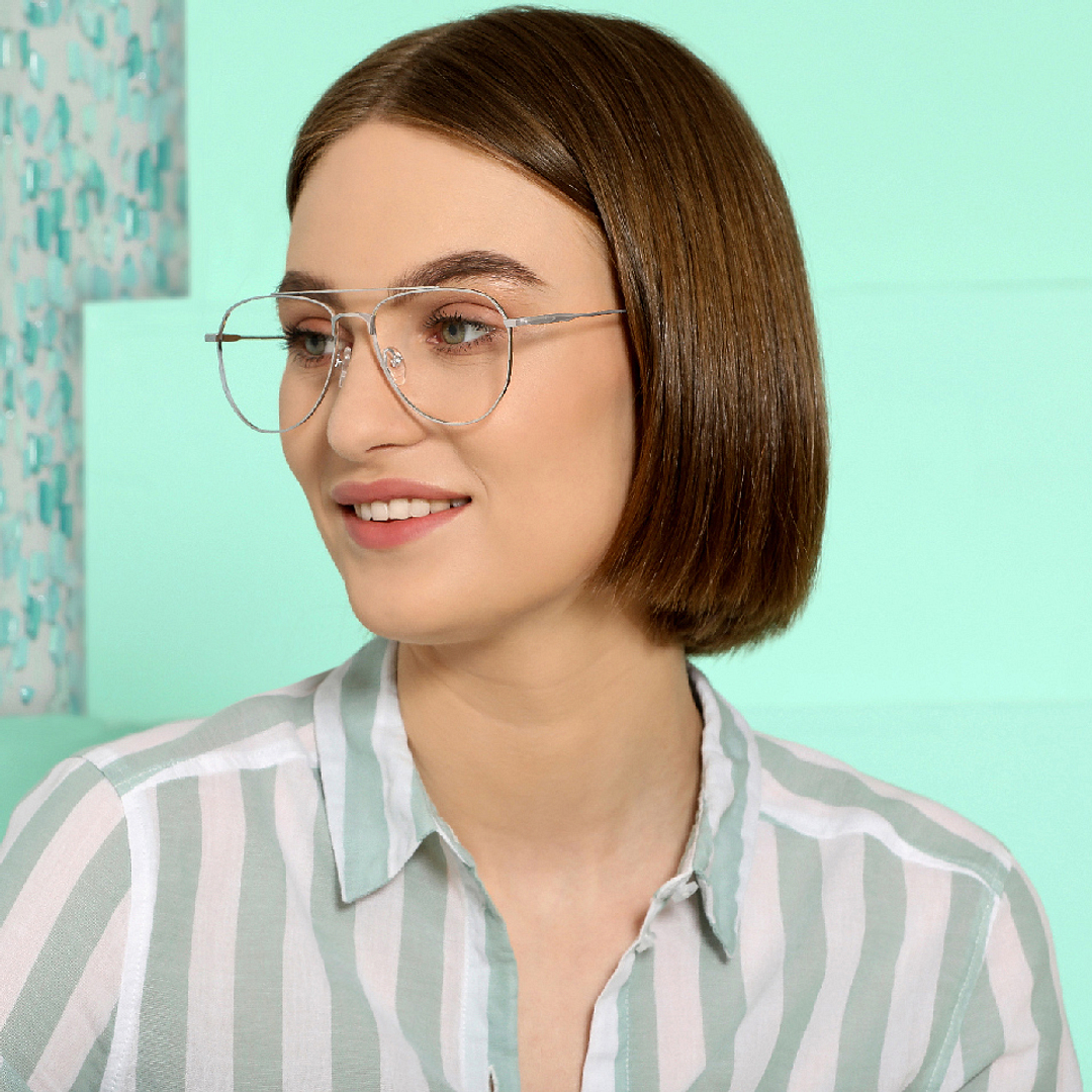 John Jacobs Online Silver Full Rim Aviator left side