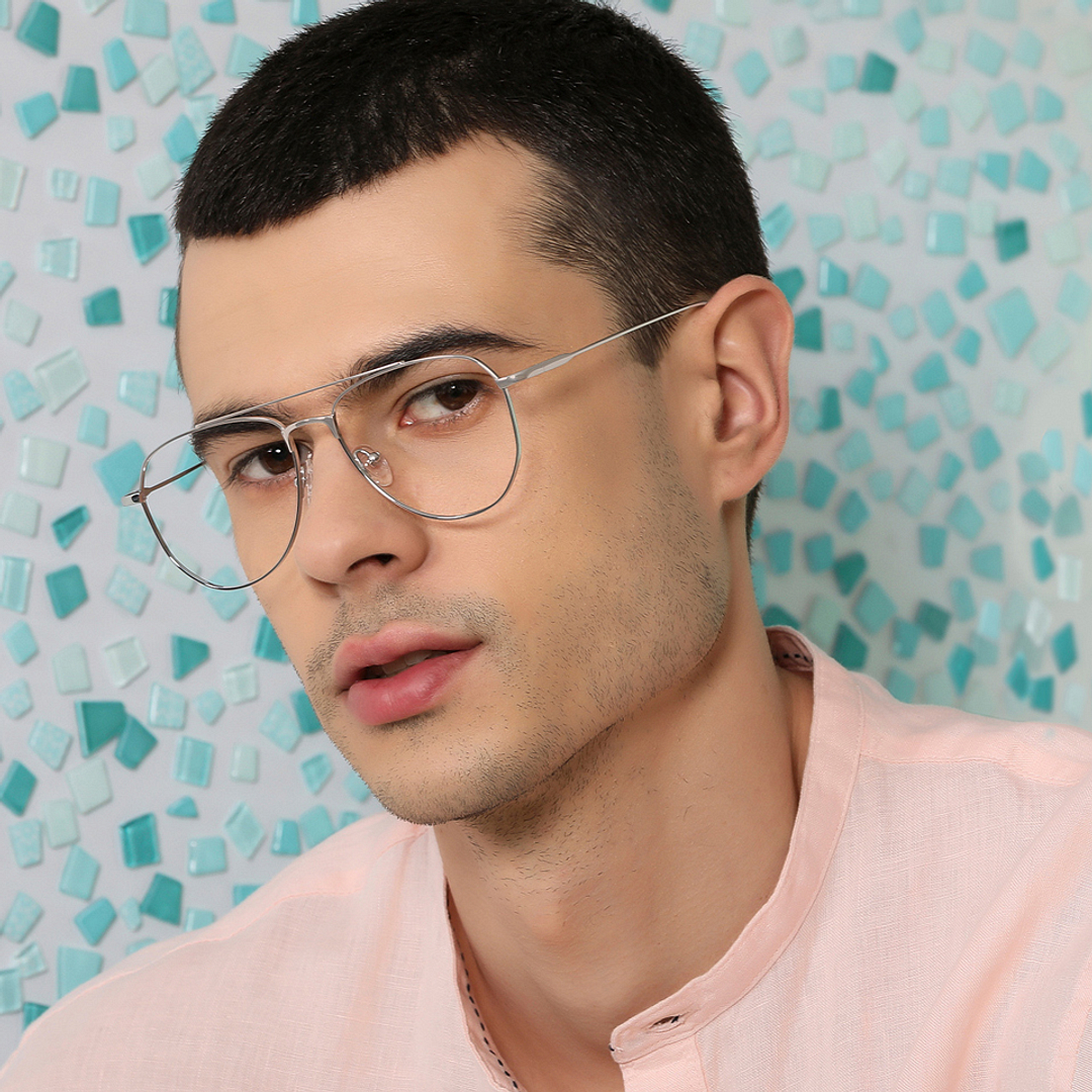 John Jacobs Online Silver Full Rim Aviator left side