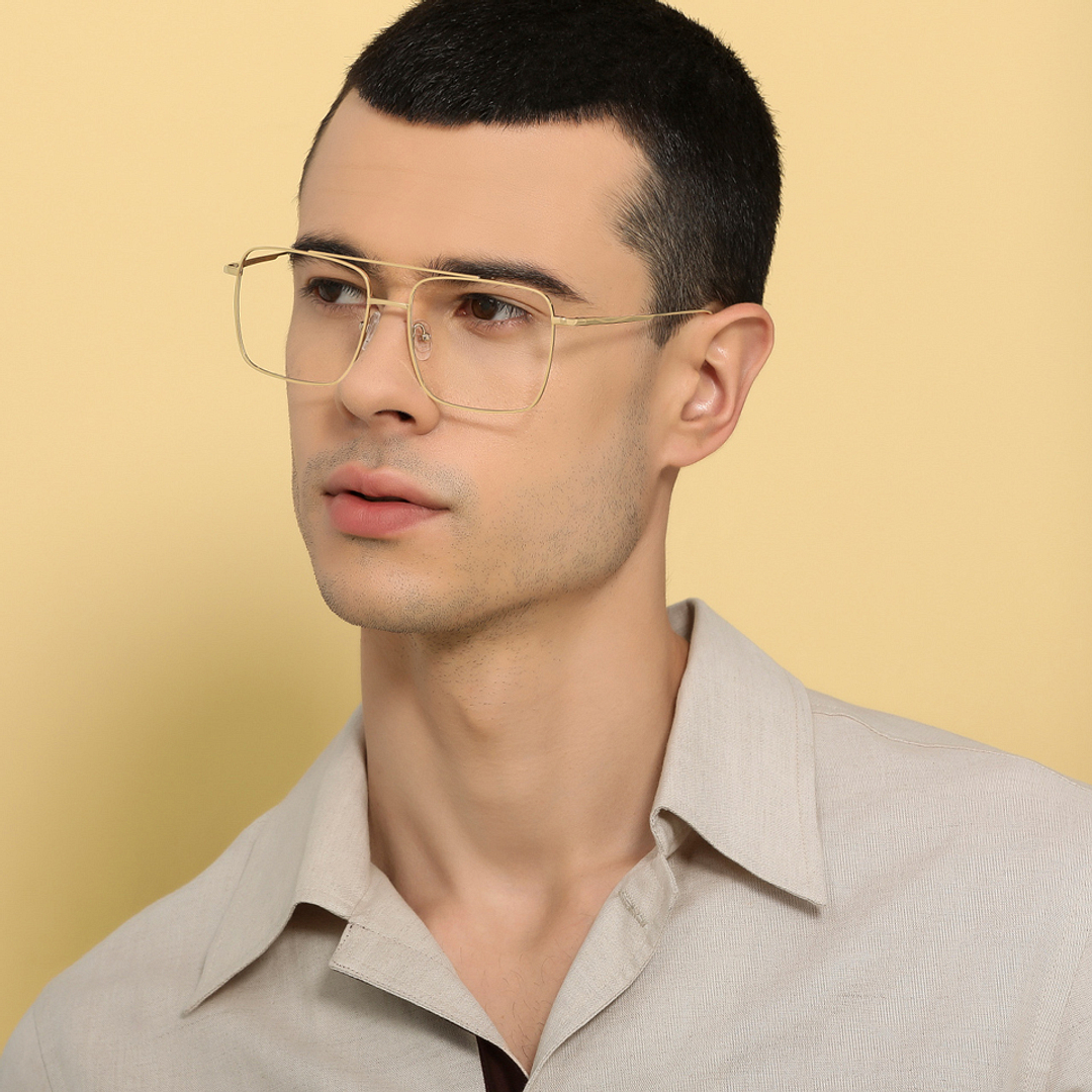 John Jacobs Gold Full Rim Square left side