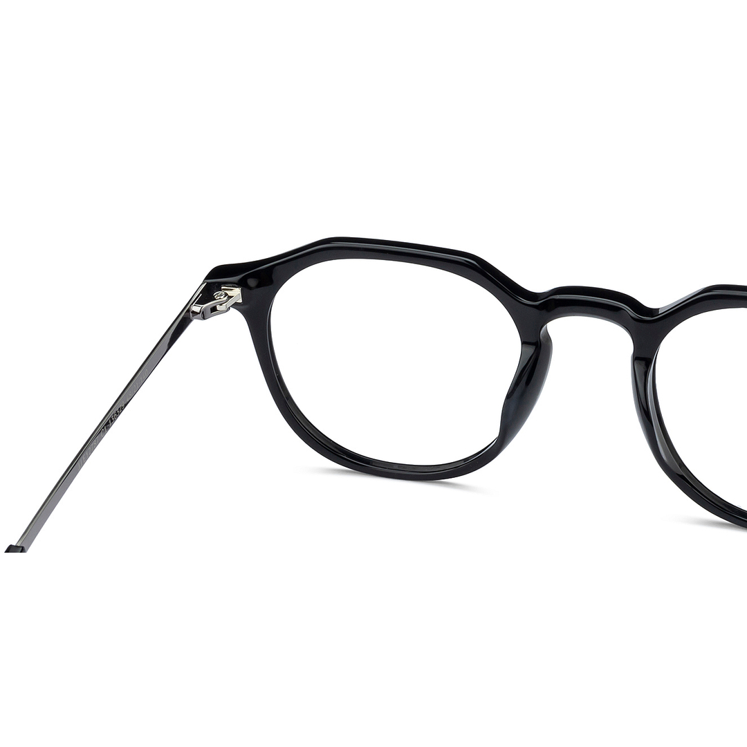 John Jacobs Online Black Full Rim Geometric left side
