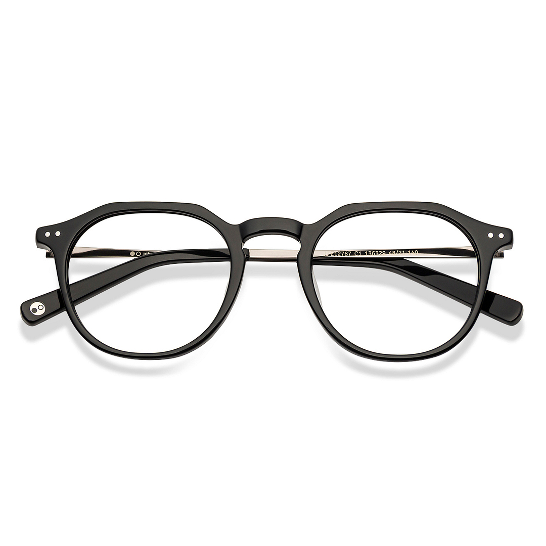 John Jacobs Online Black Full Rim Geometric left side