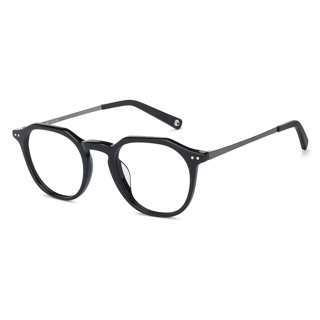 John Jacobs Online Black Full Rim Geometric left side