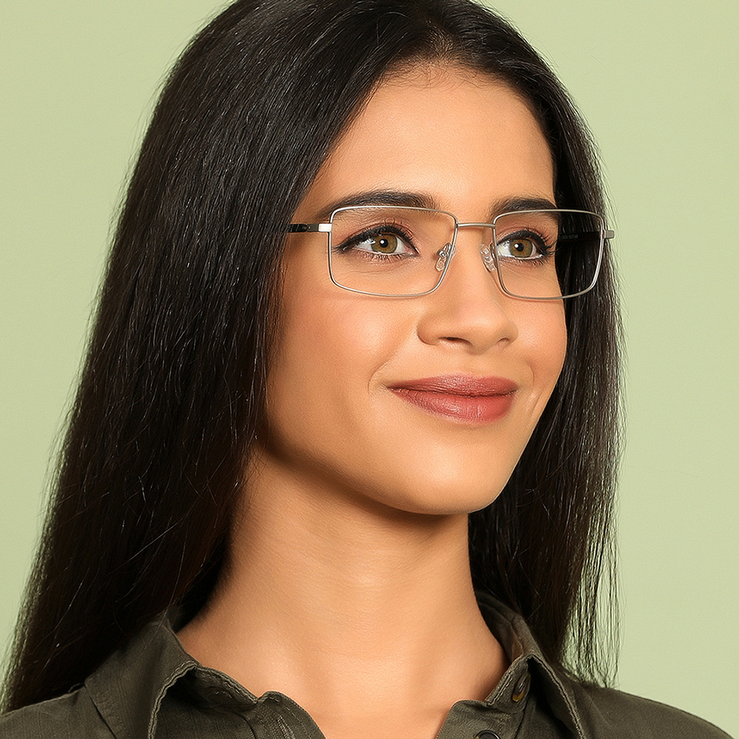 John Jacobs Gray Full Rim Rectangle left side