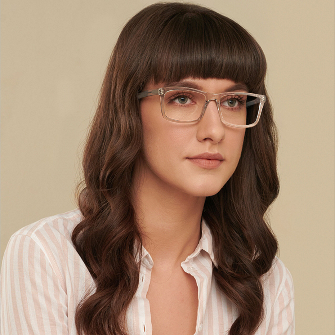 John Jacobs Crystal Transparent Full Rim Square right side