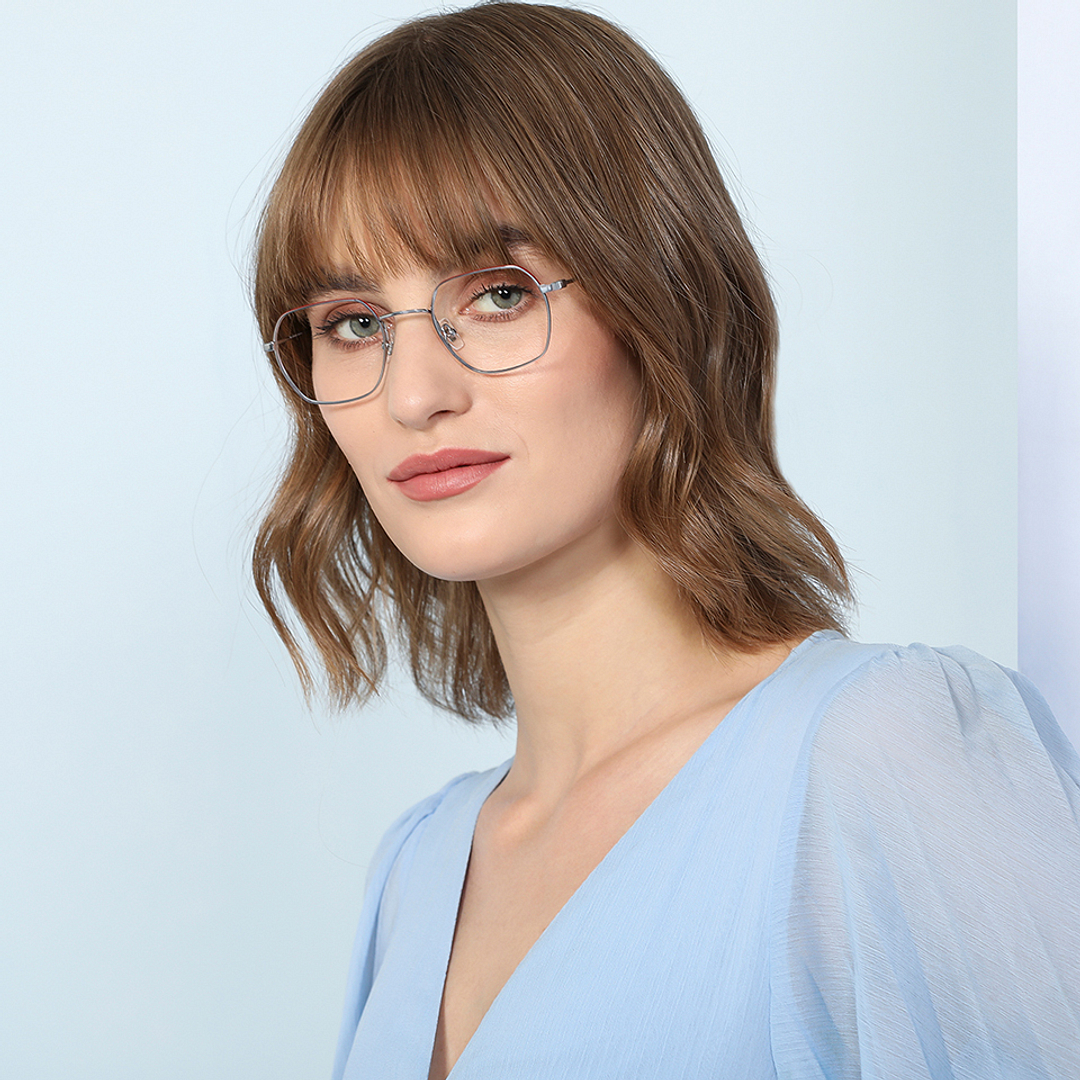 John Jacobs Online Silver Full Rim Square left side