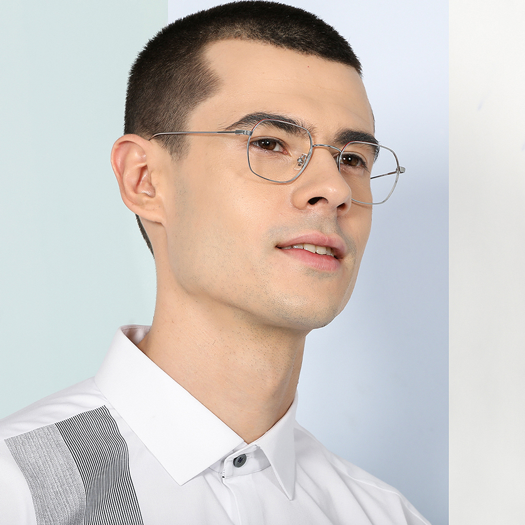 John Jacobs Online Silver Full Rim Square left side