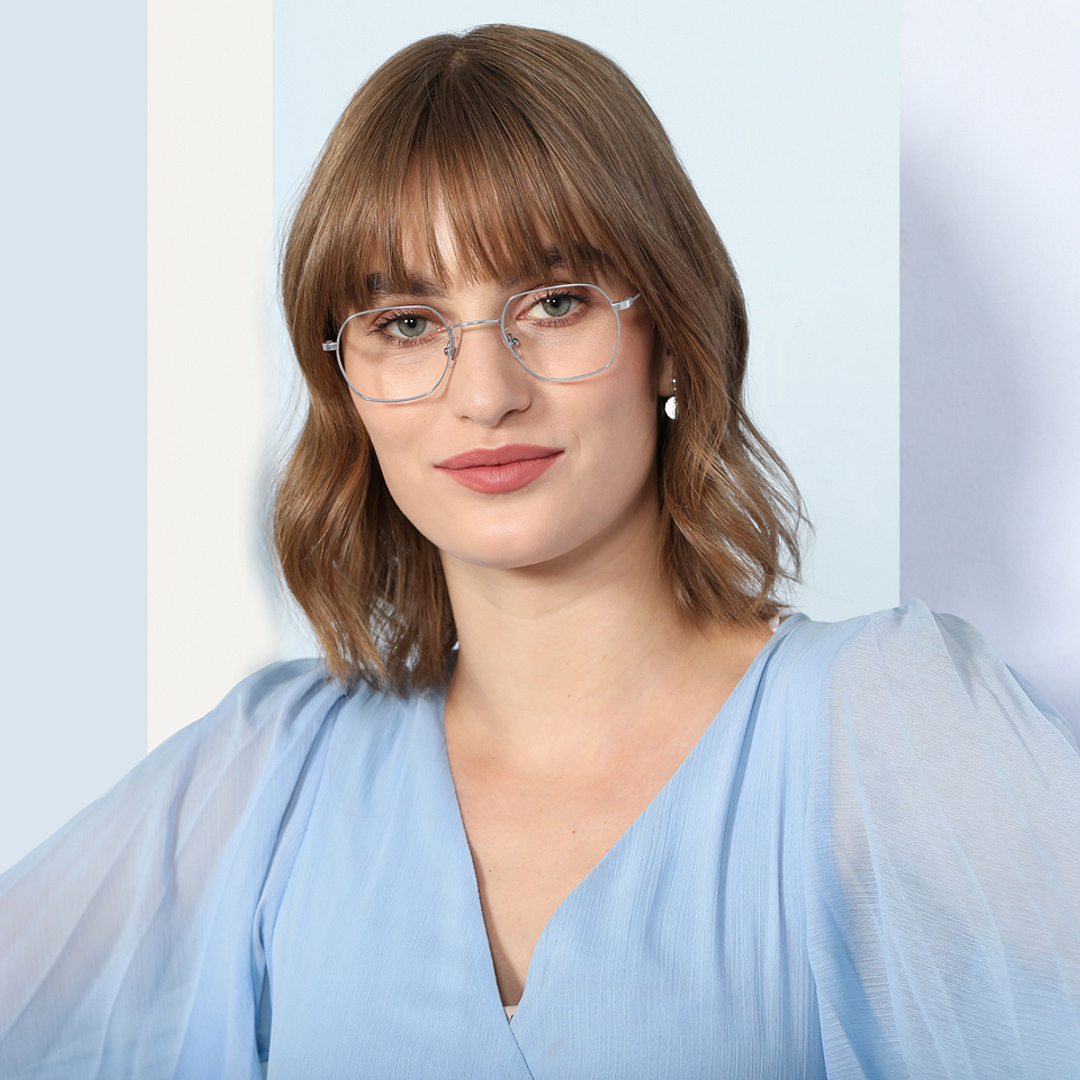 John Jacobs Online Silver Full Rim Square right side