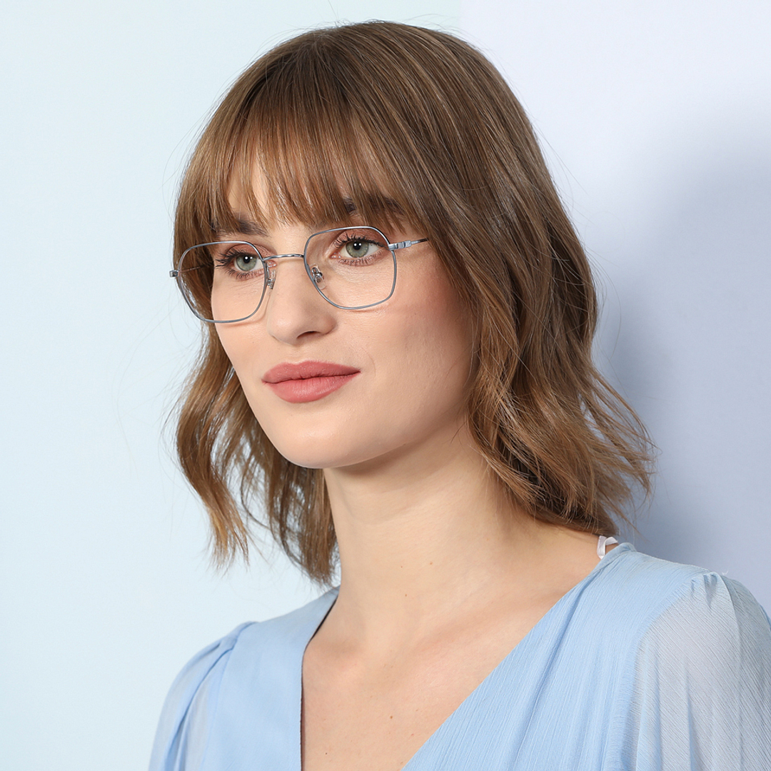 John Jacobs Online Silver Full Rim Square left side