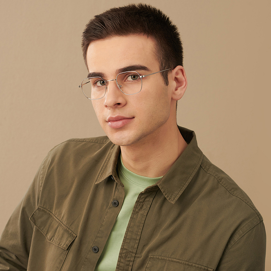 John Jacobs Online Silver Full Rim Square left side