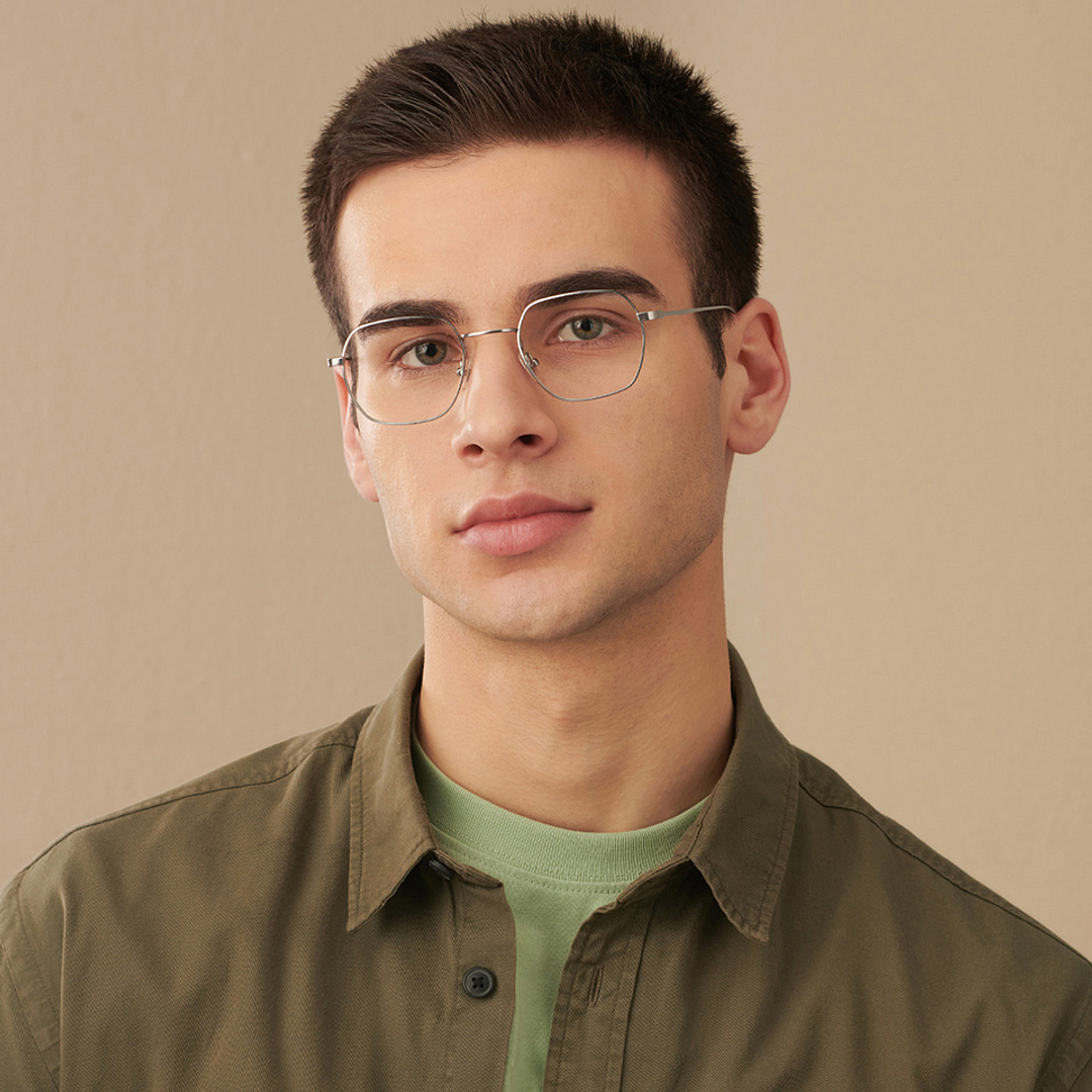 John Jacobs Online Silver Full Rim Square right side