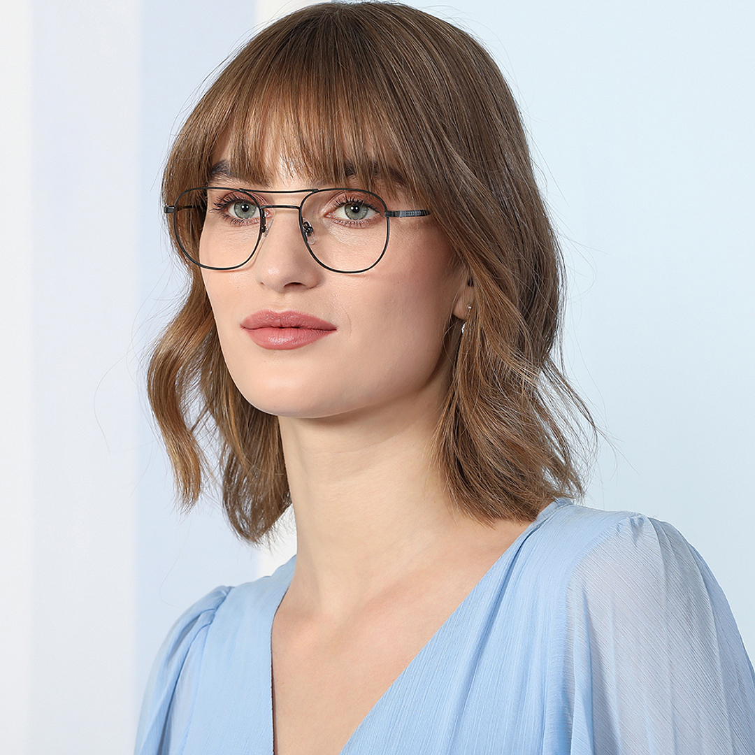 John Jacobs Online Gray Full Rim Square left side