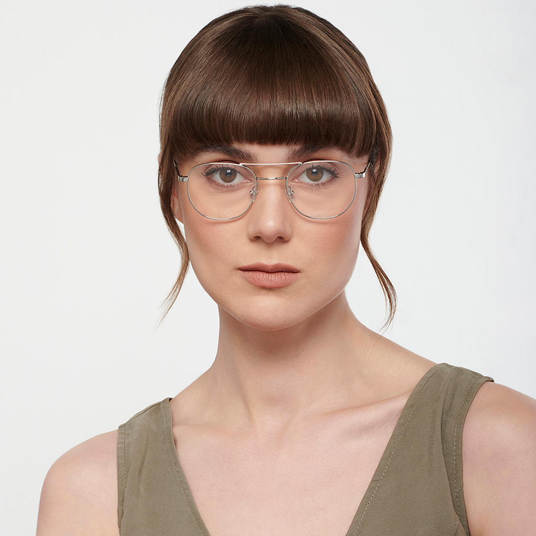 John Jacobs Online Silver Full Rim Square left side