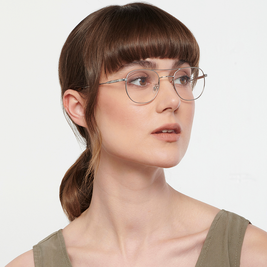 John Jacobs Online Silver Full Rim Square right side