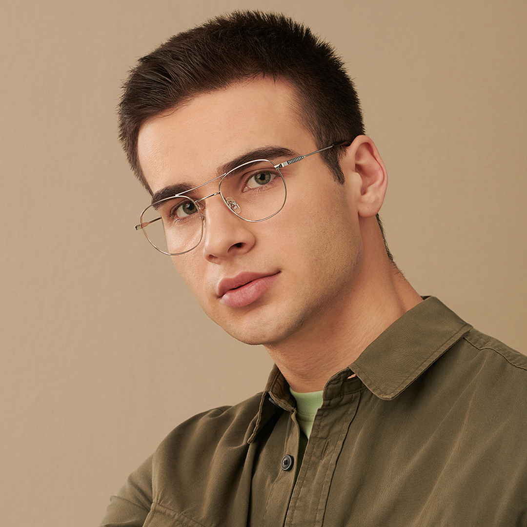 John Jacobs Online Silver Full Rim Square left side