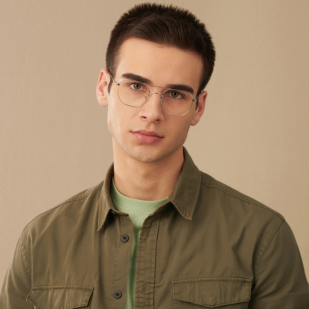 John Jacobs Online Silver Full Rim Square right side