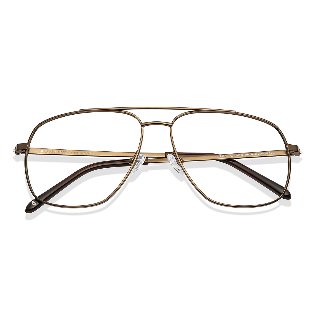 John Jacobs Light Brown Full Rim Square left side