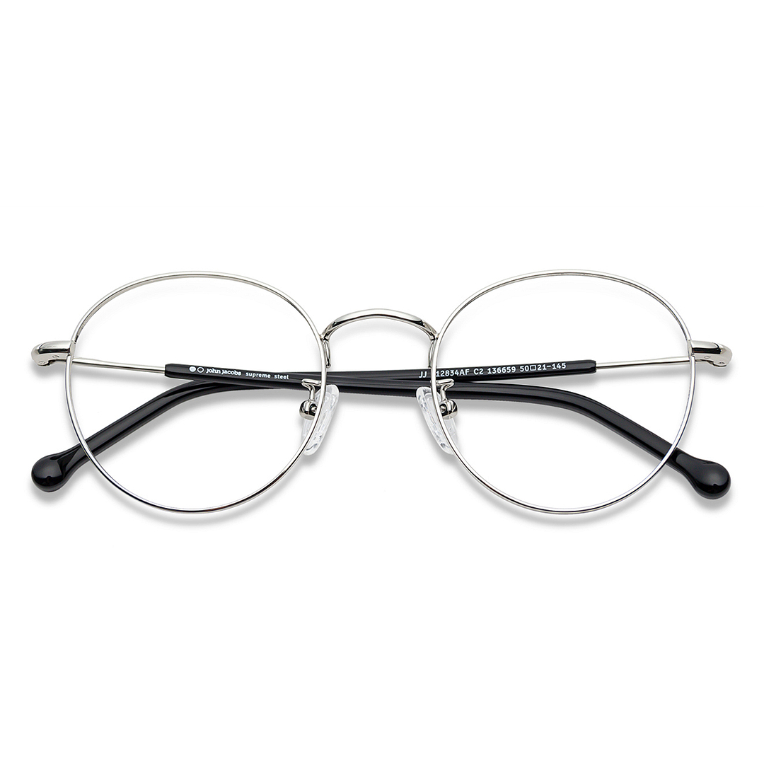John Jacobs Online Silver Full Rim Round left side