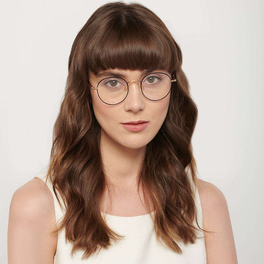 John Jacobs Online Gold Full Rim Round left side