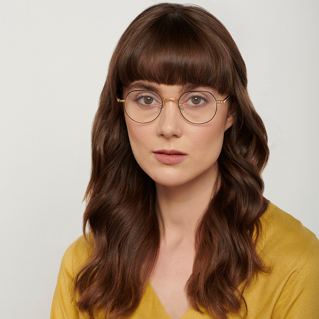 John Jacobs Online Gold Full Rim Round left side