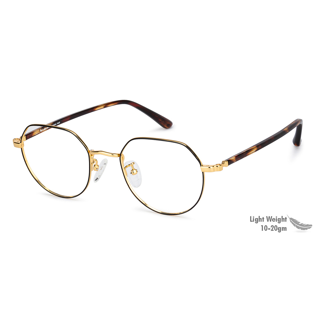 John Jacobs Online Gold Full Rim Round left side