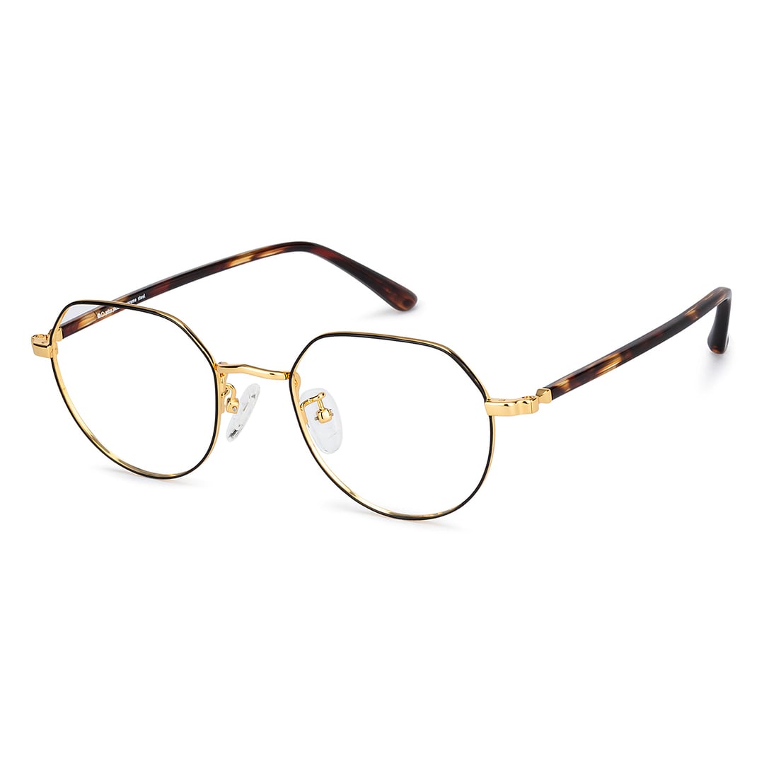 John Jacobs Online Gold Full Rim Round left side